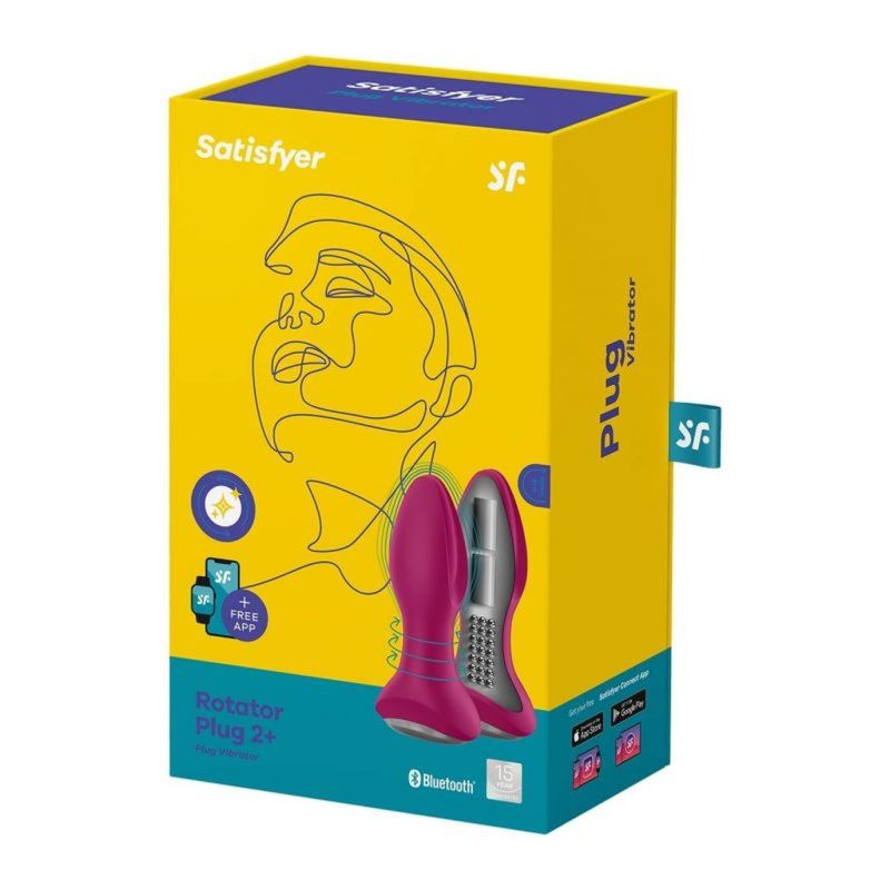 Анальна смарт-пробка із ротацією Satisfyer Rotator Plug 2+, бордовий вид 10