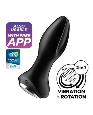 Анальна смарт-пробка із ротацією Satisfyer Rotator Plug 2+, чорний