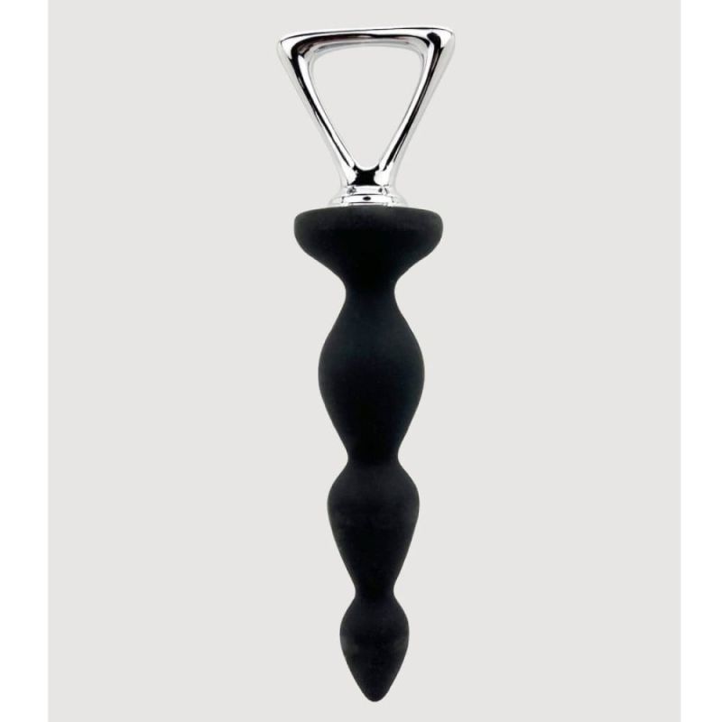 Анальна силіконова ялинка Adrien Lastic Arrow з металевим утримувачем, чорна вид 3