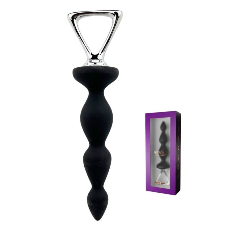 Анальна силіконова ялинка Adrien Lastic Arrow з металевим утримувачем, чорна вид 2