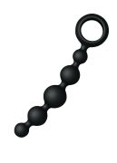 Анальная цепочка Joy Division Joyballs anal wave, силиконовая, чёрная, 17.5 см