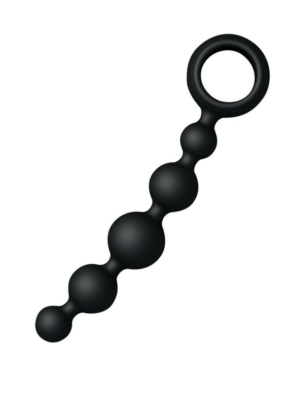 Анальная цепочка Joy Division Joyballs anal wave, силиконовая, чёрная, 17.5 см вид 2