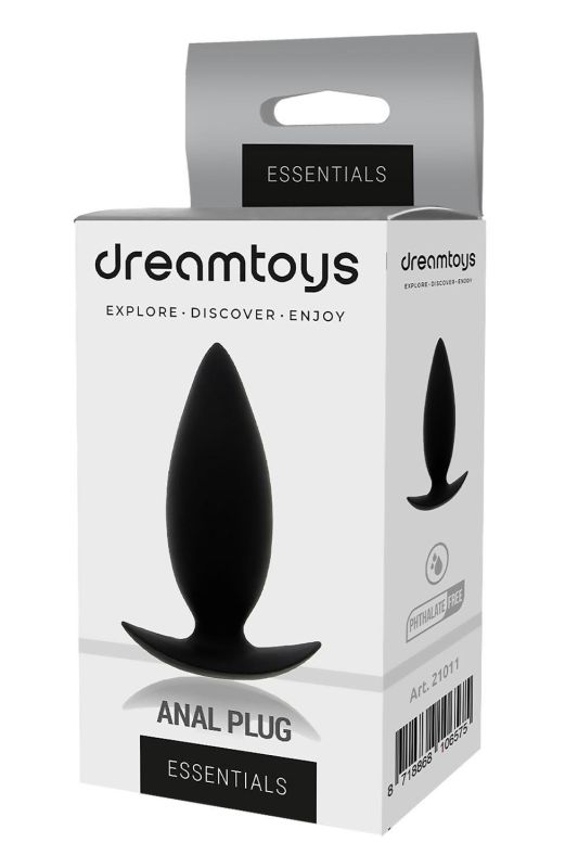 Анальна пробка із стопером Dream Toys Essentials чорна, Small вид 3