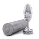 Анальная пробка ребристая Doxy Ribbed Butt Plug металл, серебристая