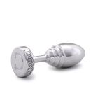 Анальна пробка ребриста Doxy Ribbed Butt Plug метал, срібляста вид 6