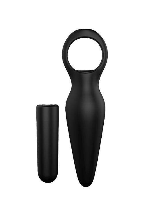 Анальна пробка з вібрацією Dream Toys CHEEKY LOVE TAPERED PLUG BLACK вид 2