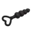 Анальная цепочка со стоппером-сердечком Chisa Black Mont Beaded Luv Probe, черная вид 5