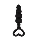 Анальна цепочка зі стоппером-сердечком Chisa Black Mont Beaded Luv Probe, чорна вид 3