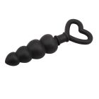 Анальная цепочка со стоппером-сердечком Chisa Black Mont Beaded Luv Probe, черная вид 4