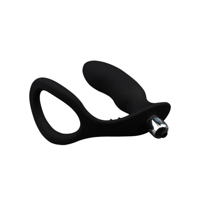 Анальная пробка с вибропулей и эрекционным кольцом Chisa GK power, черная вид 7