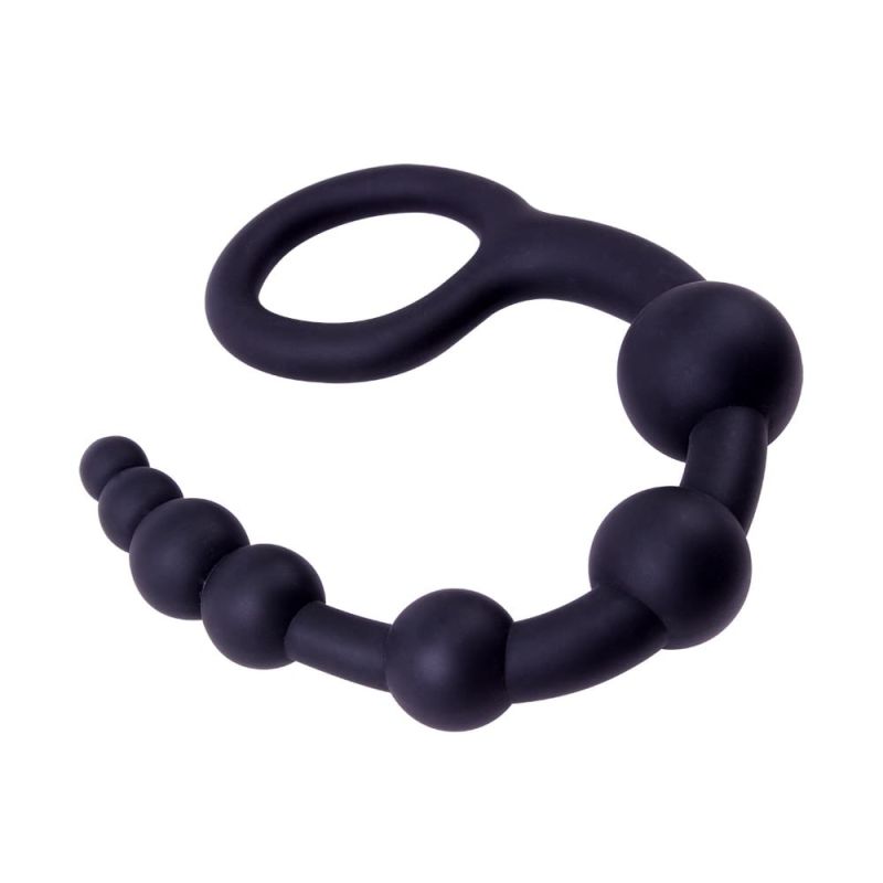 Анальний ланцюжок Chisa Black Mont 9.4 з ланками різних діаметрів, чорна вид 5