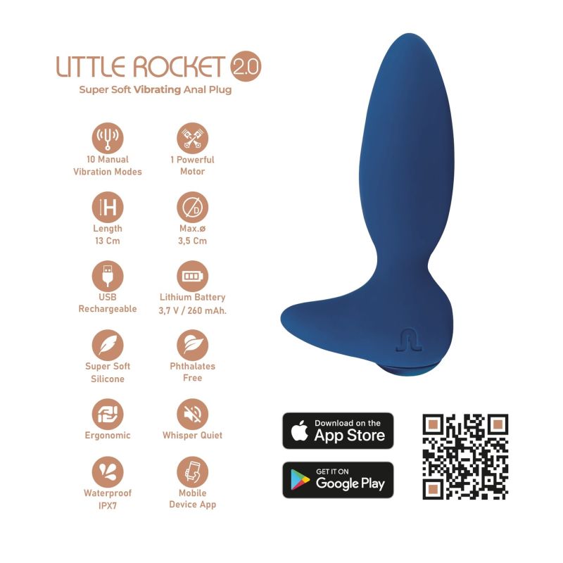 Анальний смарт вібратор Adrien Lastic LITTLE ROCKET 2.0 синій вид 10