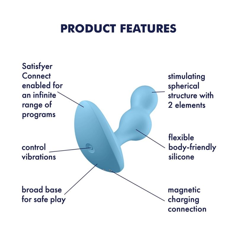 Анальний вібратор з підключенням до Satisfyer Deep Diver блакитний вид 8