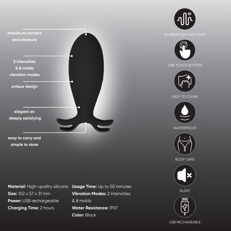 Анальный вибратор Sweet Em, черный вид 3