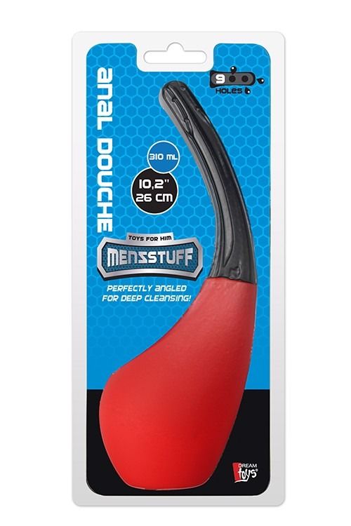 Анальний душ із 9 отворами Dream Toys Menzstuff, об'єм 310 мл, червоний вид 3