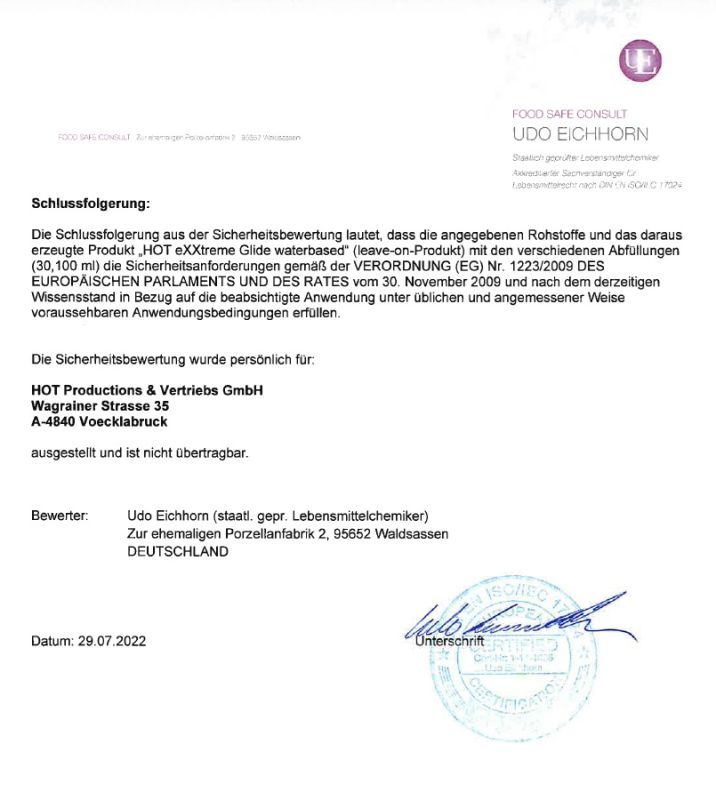 Анальний лубрикант на водній основі Hot eXXtreme Glide, 30 мл вид 7