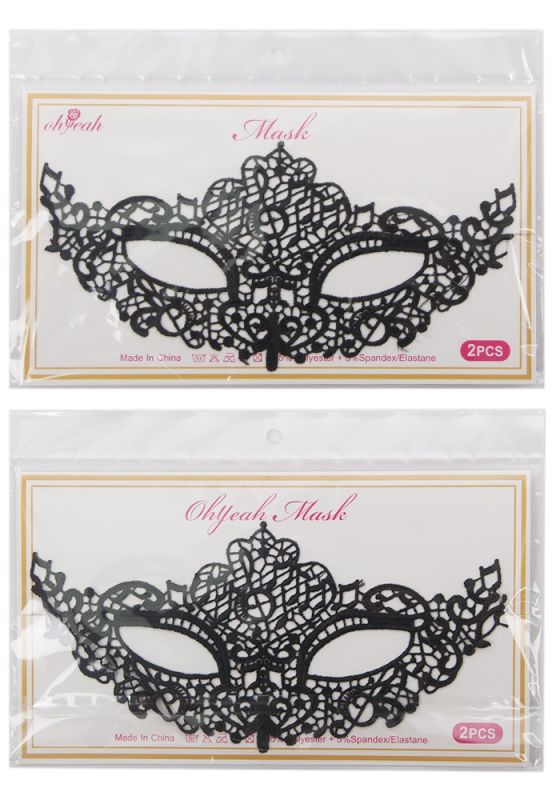 Ажурная маска для глаз Star Night черная 2 шт. (без коробки) вид 7