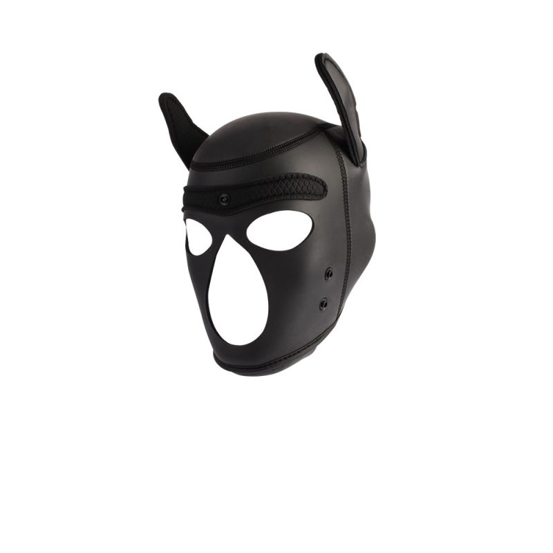 БДСМ маска собаки Chisa Sins Be My Master Bondage Puppy Hood, передня частина відстібається, чорна вид 4