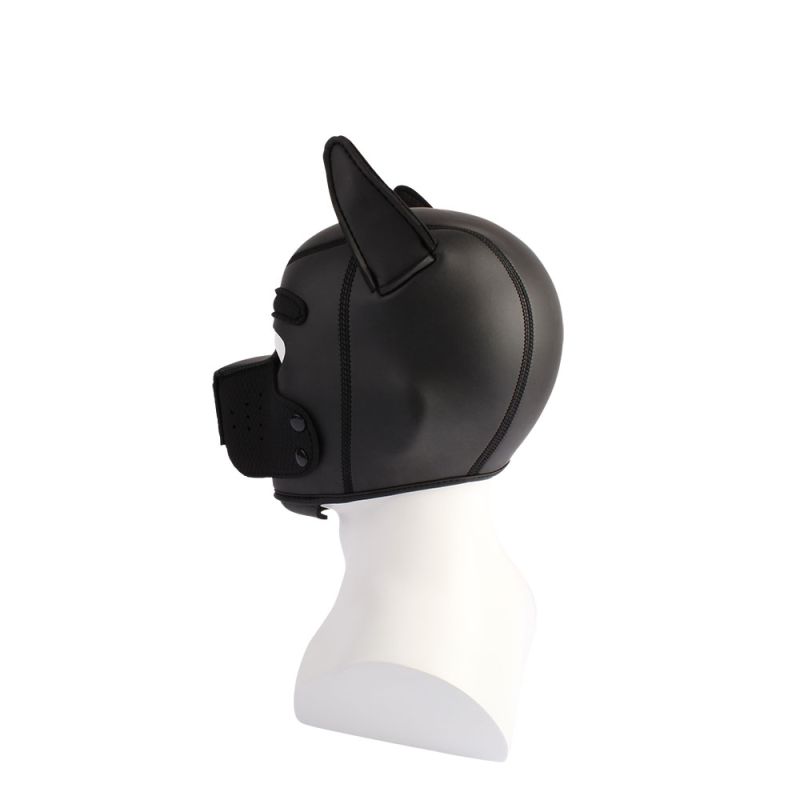 БДСМ маска собаки Chisa Sins Be My Master Bondage Puppy Hood, передня частина відстібається, чорна вид 7