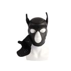 БДСМ маска собаки Chisa Sins Be My Master Bondage Puppy Hood, передня частина відстібається, чорна вид 5