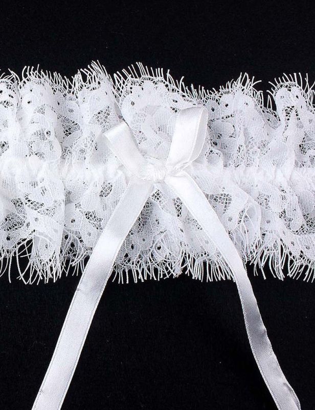 Білі мереживні підв'язки Star Night з бантиками (без коробки) вид 6