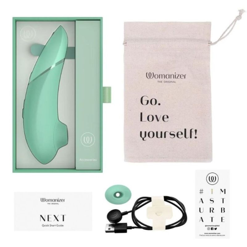 Бесконтактный вакуумный стимулятор Womanizer Next Sage, зеленый вид 15