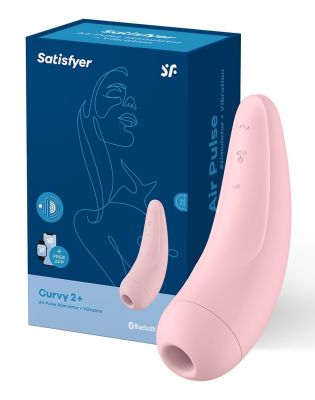 Бесконтактный смарт стимулятор клитора SATISFYER CURVY2+ розовый