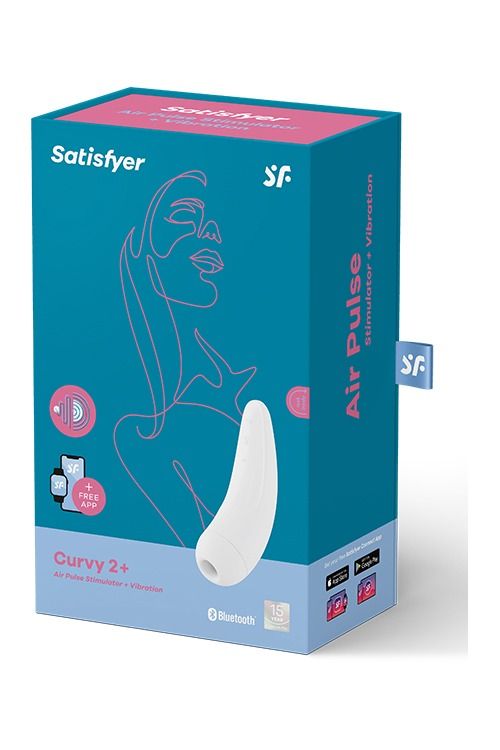 Безконтактний вакуумний смарт-стимулятор клітора Satisfyer Curvy 2+ білий вид 5
