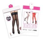 Бежевые ажурные чулки с кружевом Star Night на силиконовой ленте вид 7