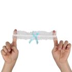 Пара білих підв'язок Star Night з блакитними бантиками вид 4