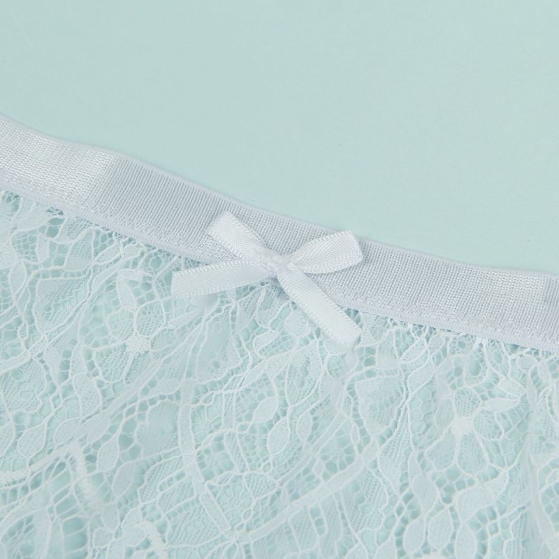 Сексуальні стрейч-трусики Star Night з поясом для панчох, білий вид 7