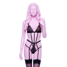 Боді Baci Lingerie, S/M, мереживне, з тримачами для панчіх, чорне вид 2