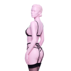 Боді Baci Lingerie, S/M, мереживне, з тримачами для панчіх, чорне вид 3