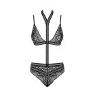 Боди комплект черный Obsessive Ailay teddy set L/XL вид 2