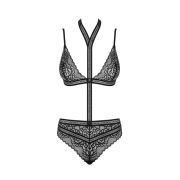 Боди комплект черный Obsessive Ailay teddy set L/XL