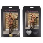 Комбінезон у сітку з імітацією панчох Star Night, чорний вид 6