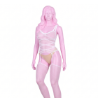Бодістокінг в дрібну сітку з інтимним вирізом SHEER FANTASY Like a Virgin Bodystoc, білий, One Size вид 3
