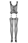 Комбинезон Obsessive F221 Bodystocking черный S/M/L вид 3