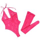 Боді з панчохами Star Night мереживне, напівпрозоре, рожеве, M вид 7