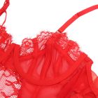 Боди с подвязками для чулок Star Night и атласными лентами на руки, красный, S вид 9