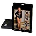 Боді вінілове в комбінації з сіткою та V-подібним вирізом Star Night на блискавці, чорний, M вид 6