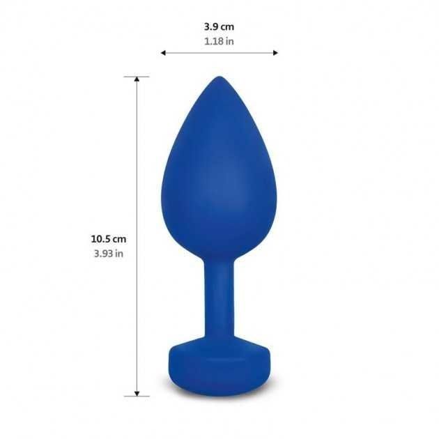 Велика анальна пробка з вібрацією Gvibe Gplug синя, L вид 4