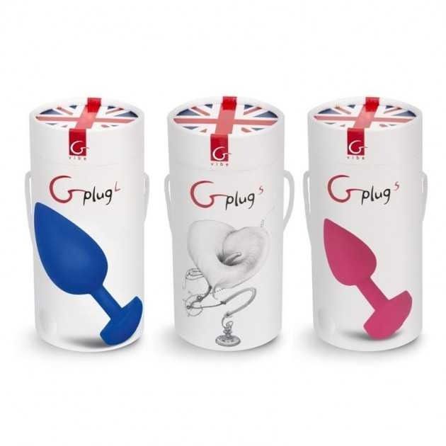 Велика анальна пробка з вібрацією Gvibe Gplug синя, L вид 8