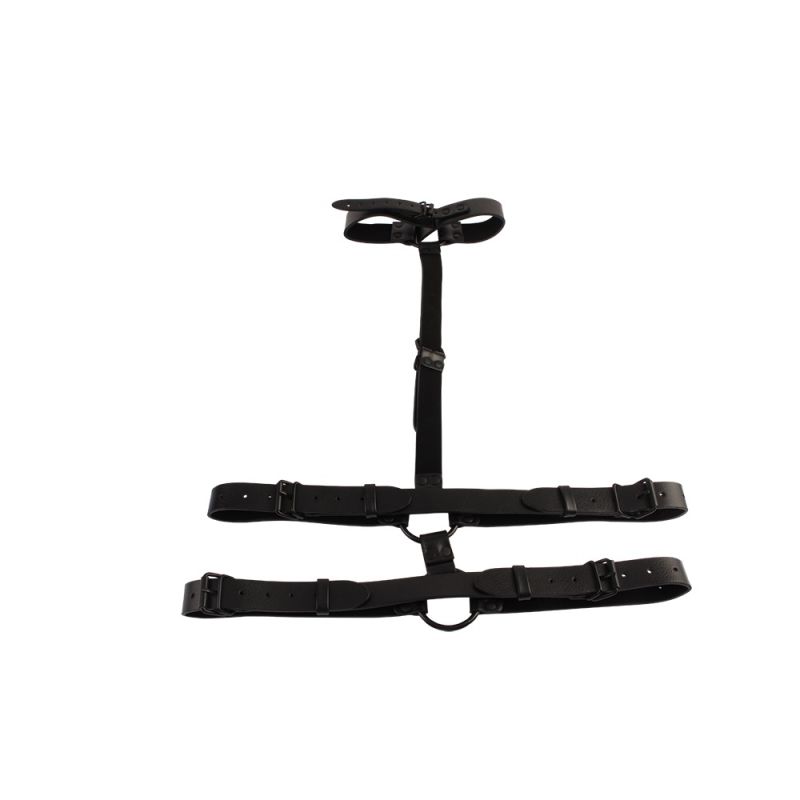 Бондаж-портупея Chisa BEHAVE! Luxury Fetish с ошейником, черная вид 4