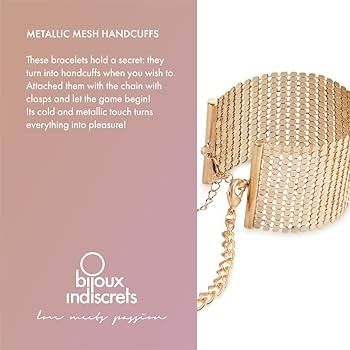 Браслети-наручники Bijoux Indiscrets золоті, OS вид 9