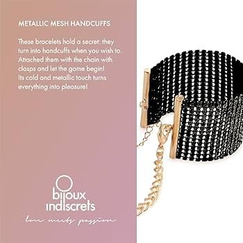 Браслеты-наручники DESIR METALLIQUE черные Bijoux Indiscrets вид 7