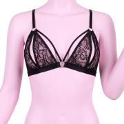 Бюстгальтер кружевной OhMyG! Paris Bra с разрезами в зоне сосков, черный, L-XL