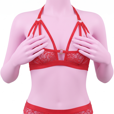 Бюстгальтер открытый OhMyG! Paris Half Bra кружевной, красный, M/L