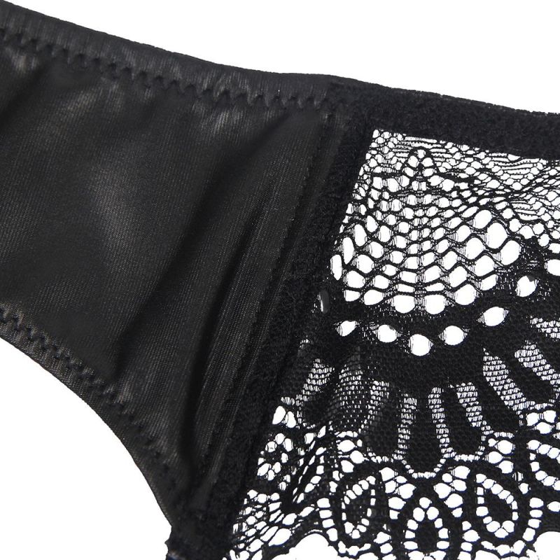 Черные эластичные трусики Star Night и пояс для чулок с высокой талией вид 6