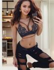 Черный сексуальный кружевной комплект со стрепами Star Night топ+трусики (без коробки) вид 3